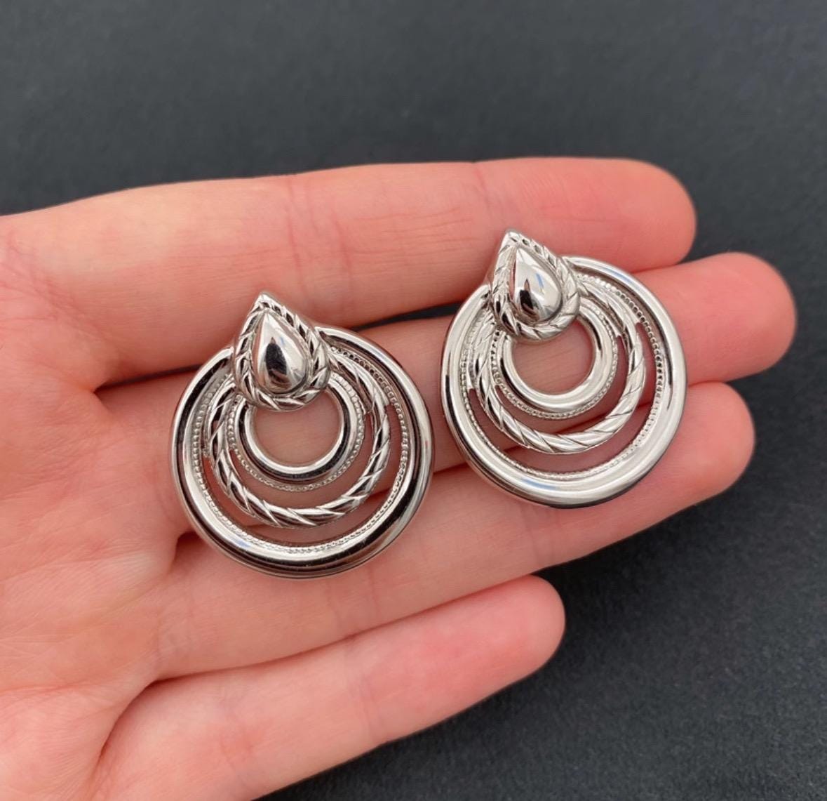 Vintage silver tone earrings