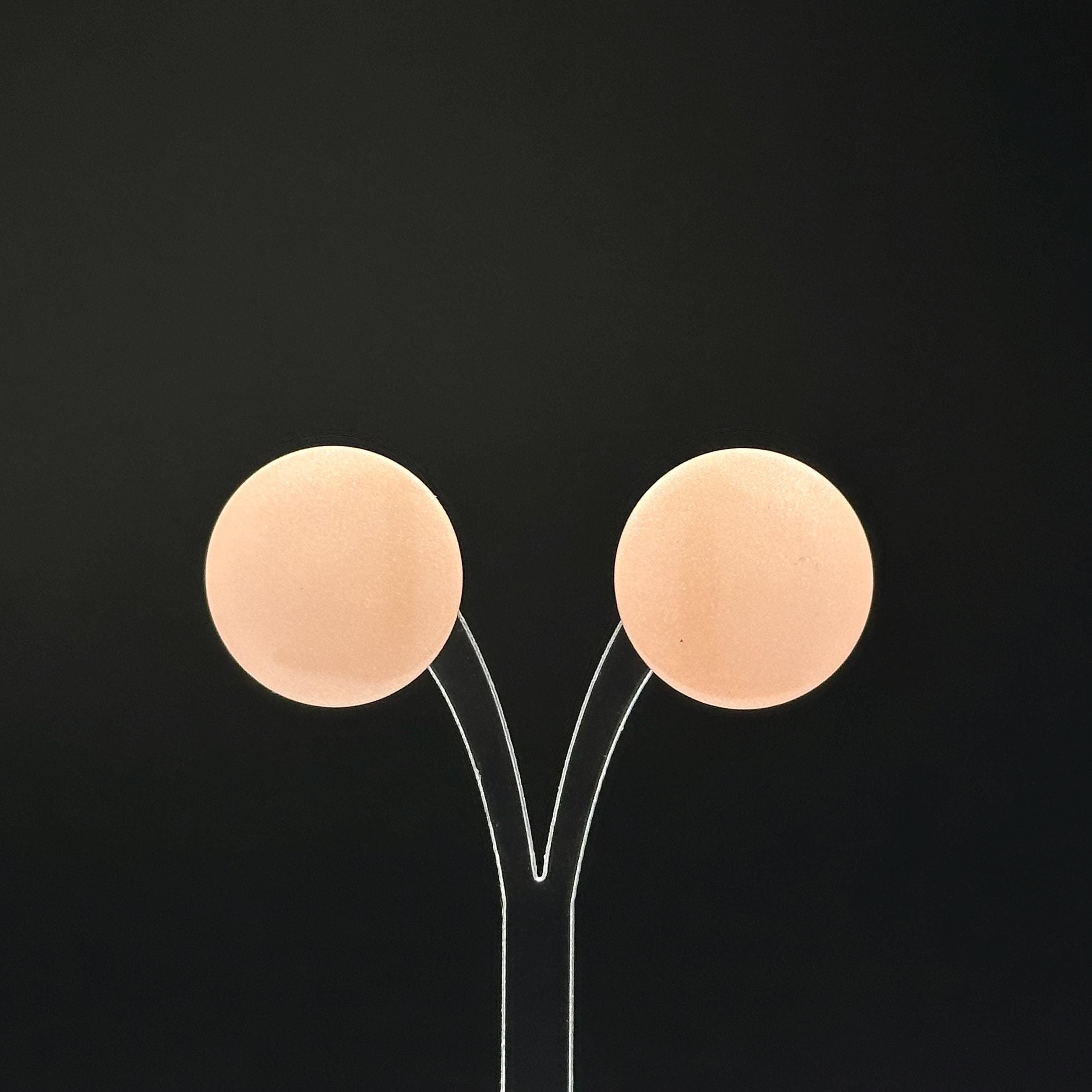Vintage beige enamel round enamel earrings