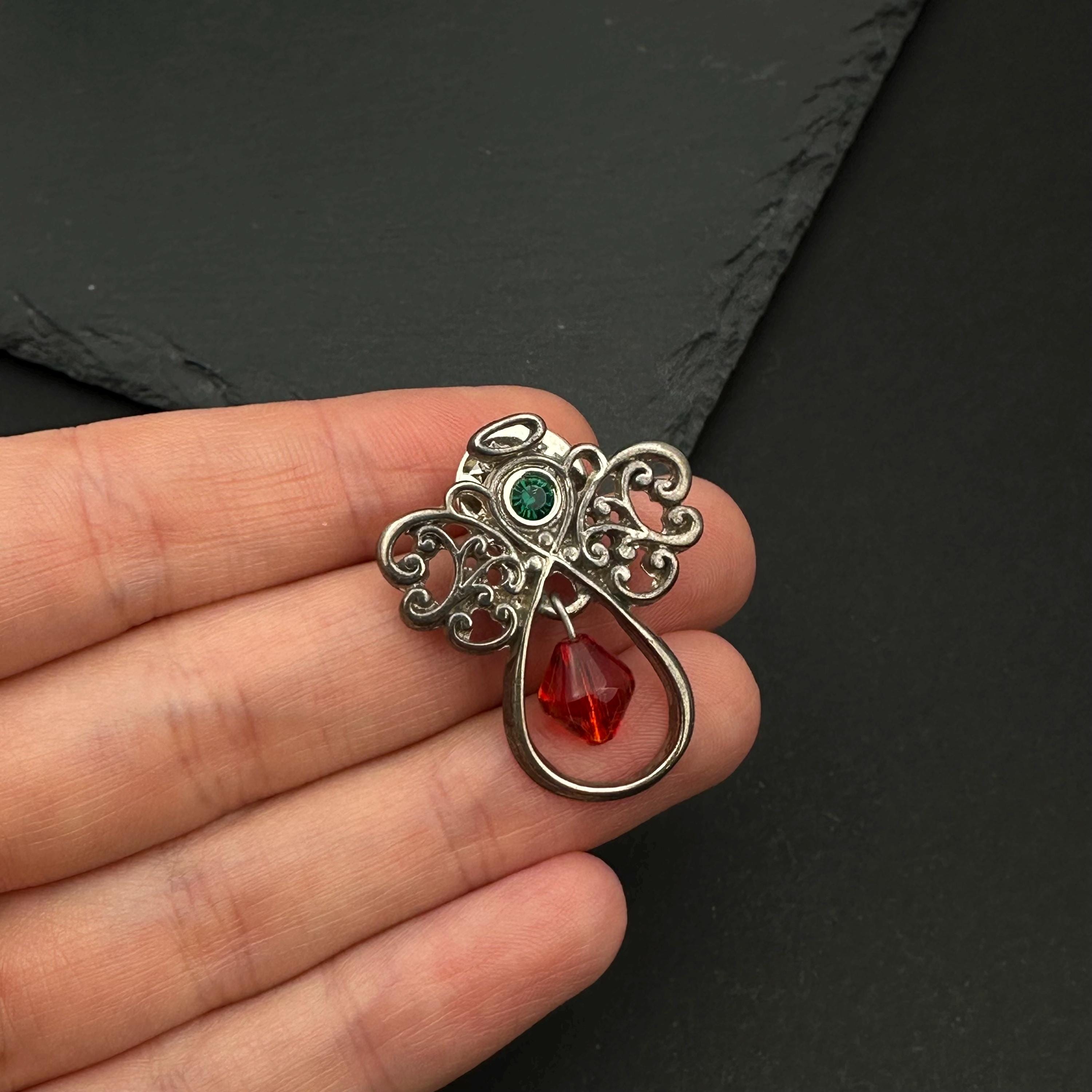 Vintage filigree angel pin