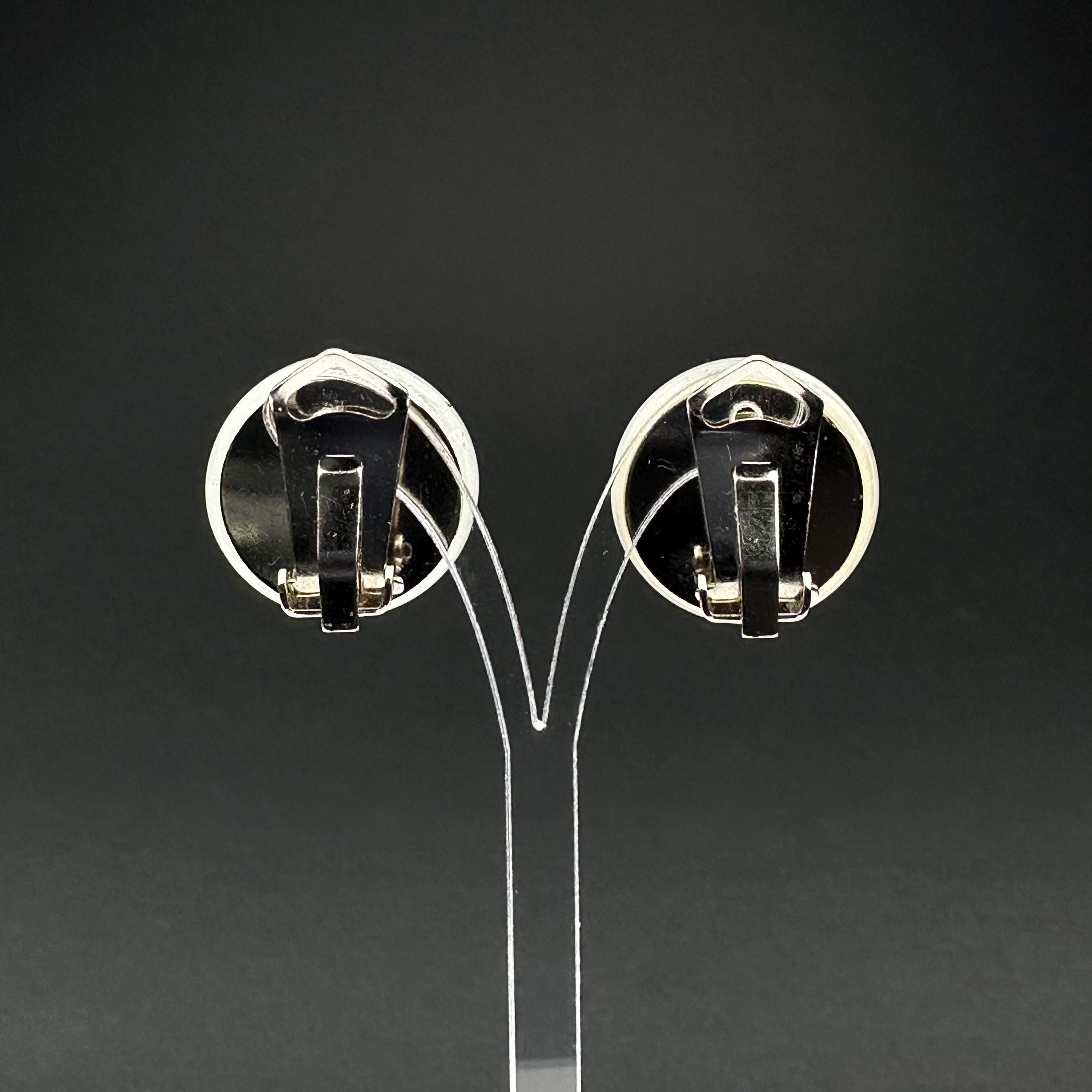 Vintage Clear Glass Clip-On Earrings, Minimalist Retro Jewelry