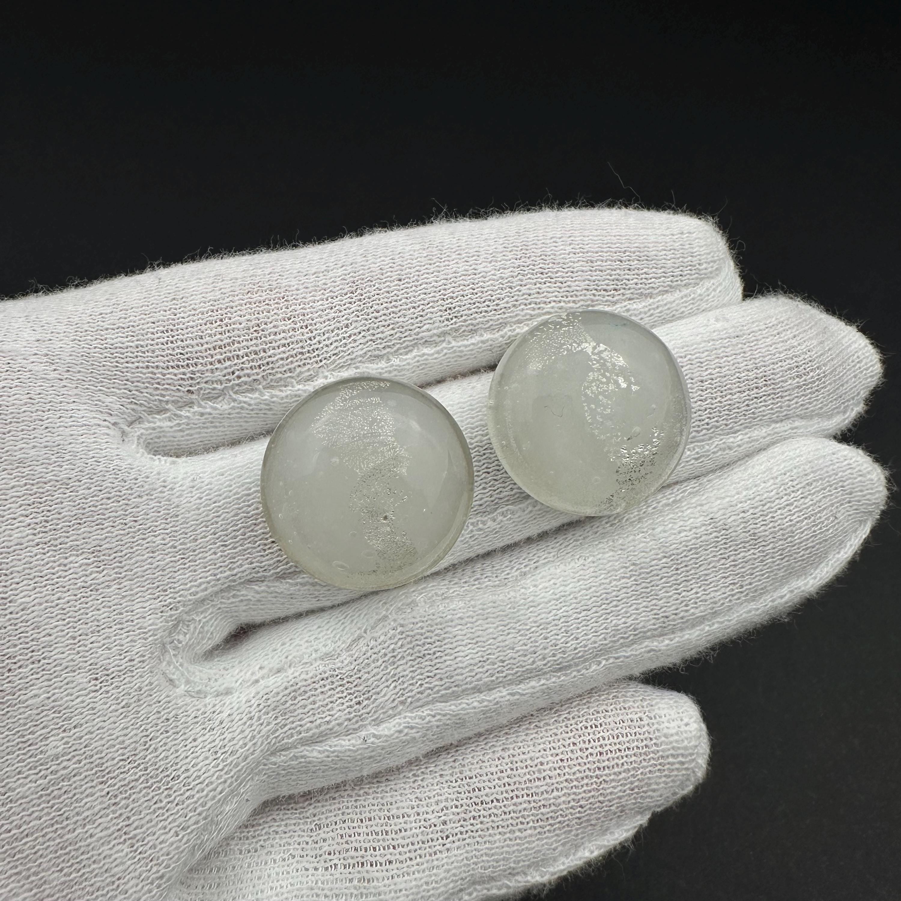 Vintage Clear Glass Clip-On Earrings, Minimalist Retro Jewelry