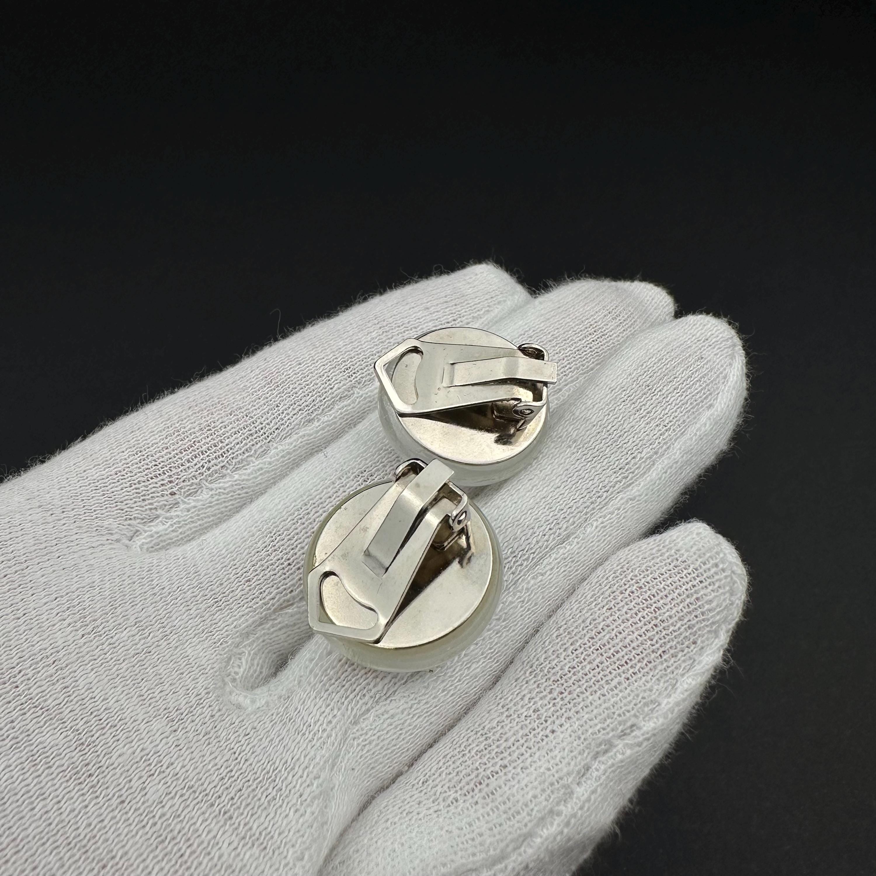Vintage Clear Glass Clip-On Earrings, Minimalist Retro Jewelry