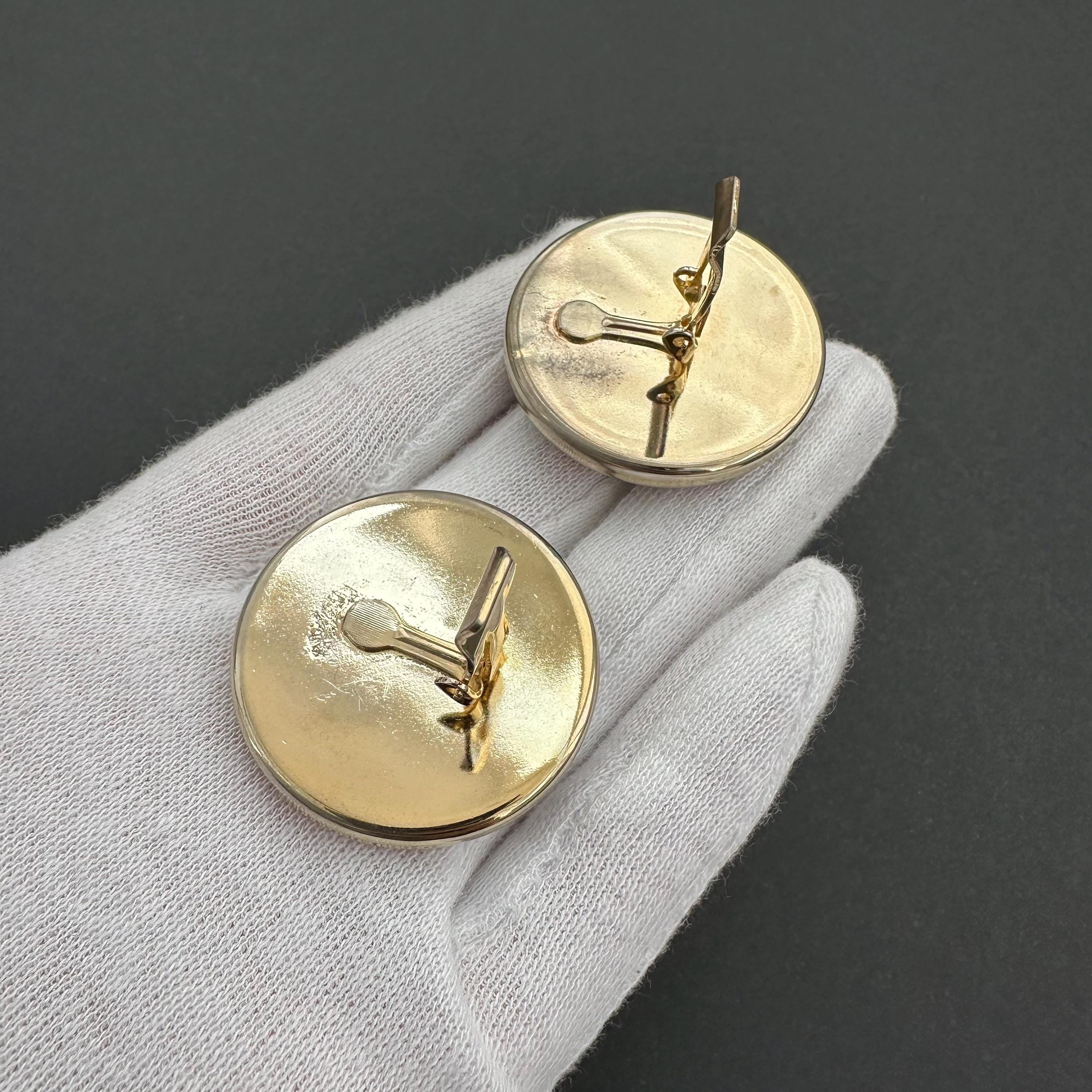 Vintage gold tone and red tartan statement clip-on earrings