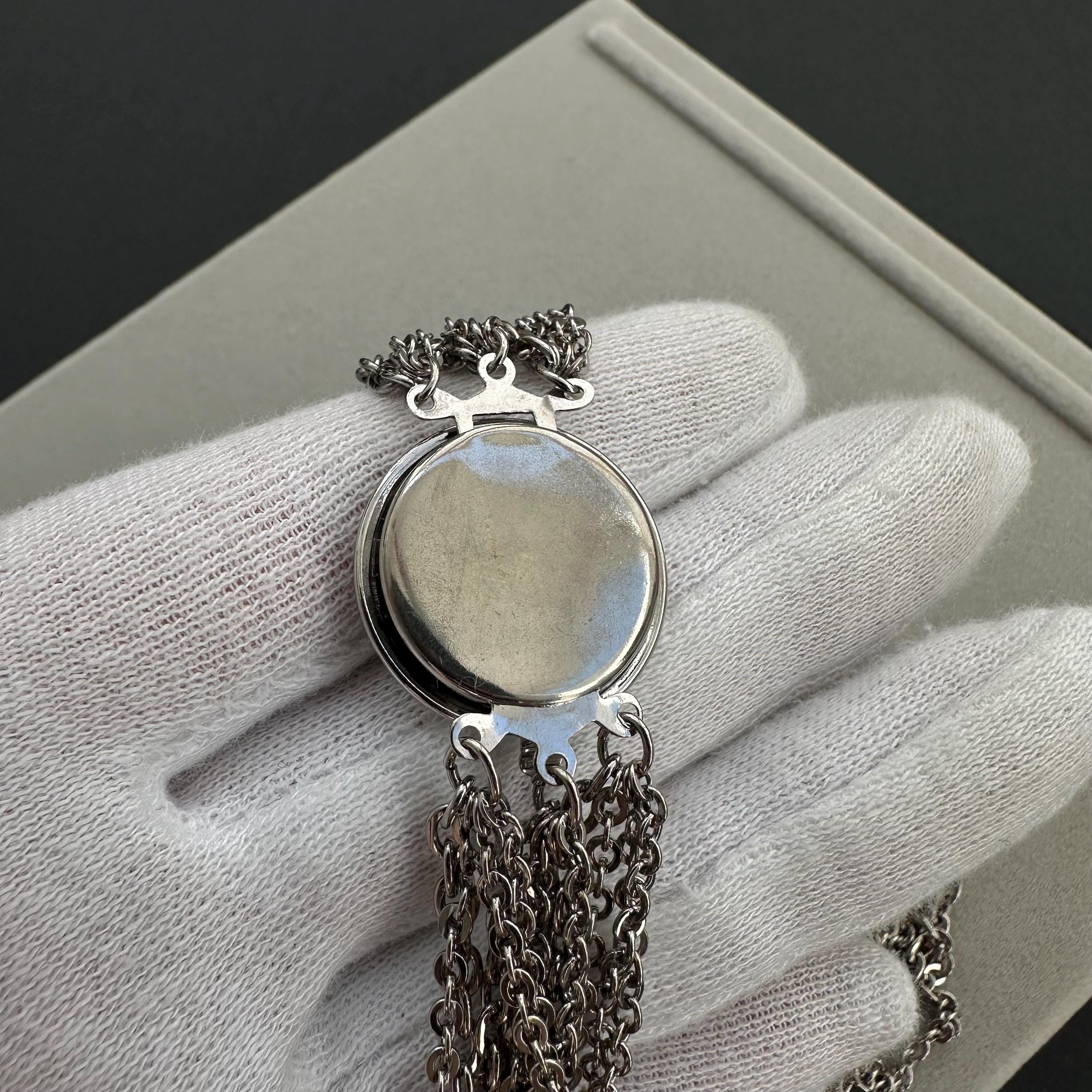 Vintage silver tone multi strand chain necklace
