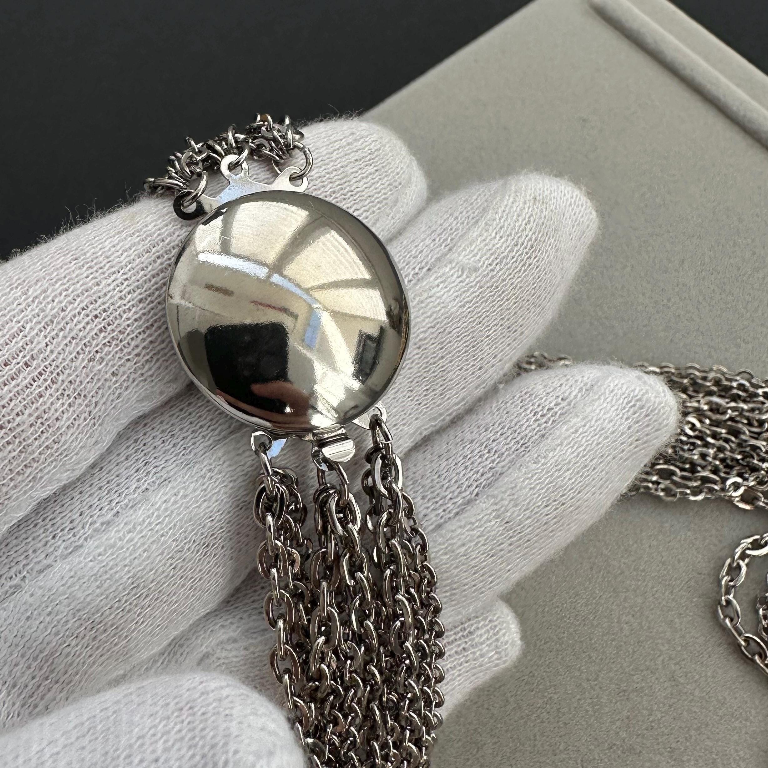 Vintage silver tone multi strand chain necklace
