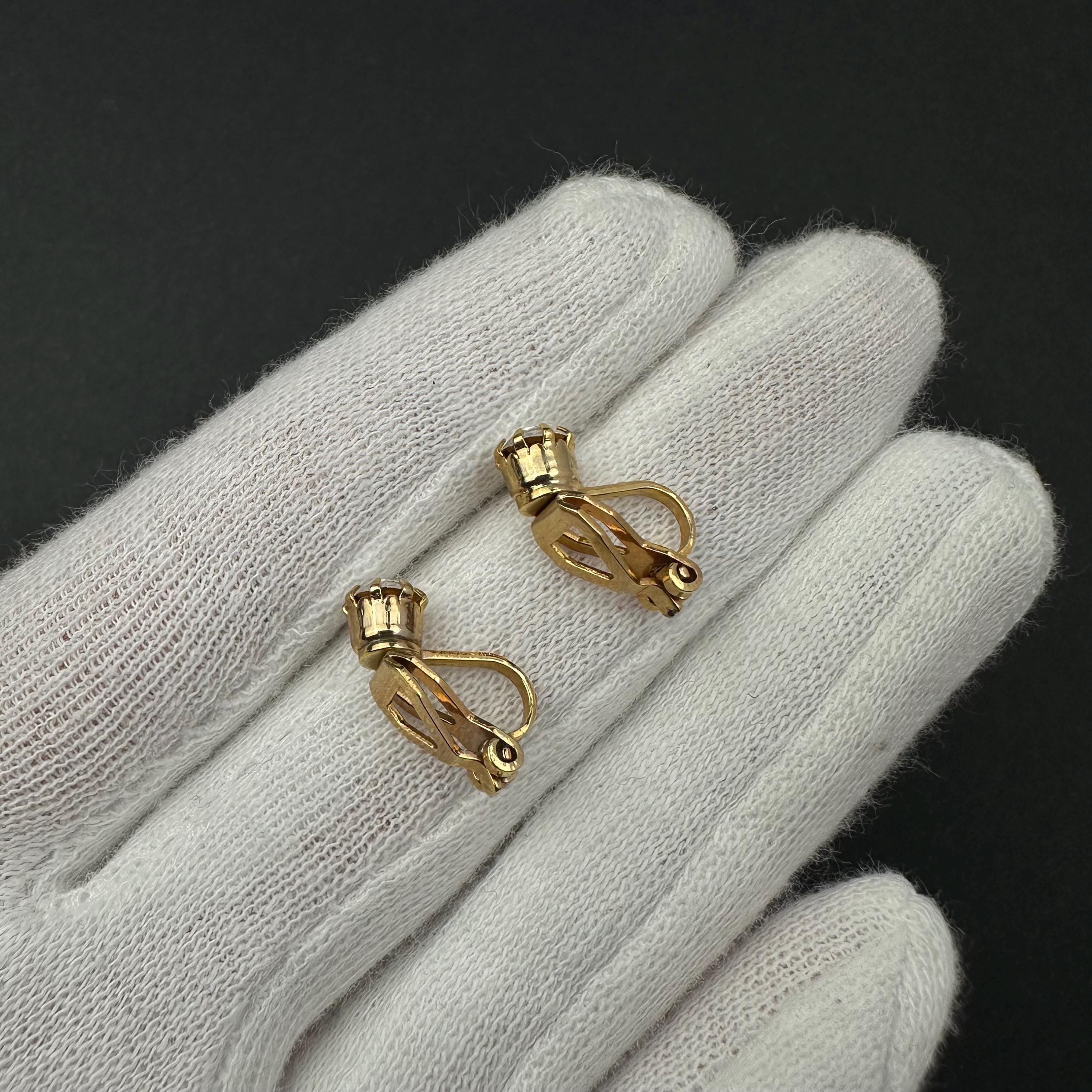 Vintage Rhinestone Clip-on Earrings: Gold Tone Petite Jewelry