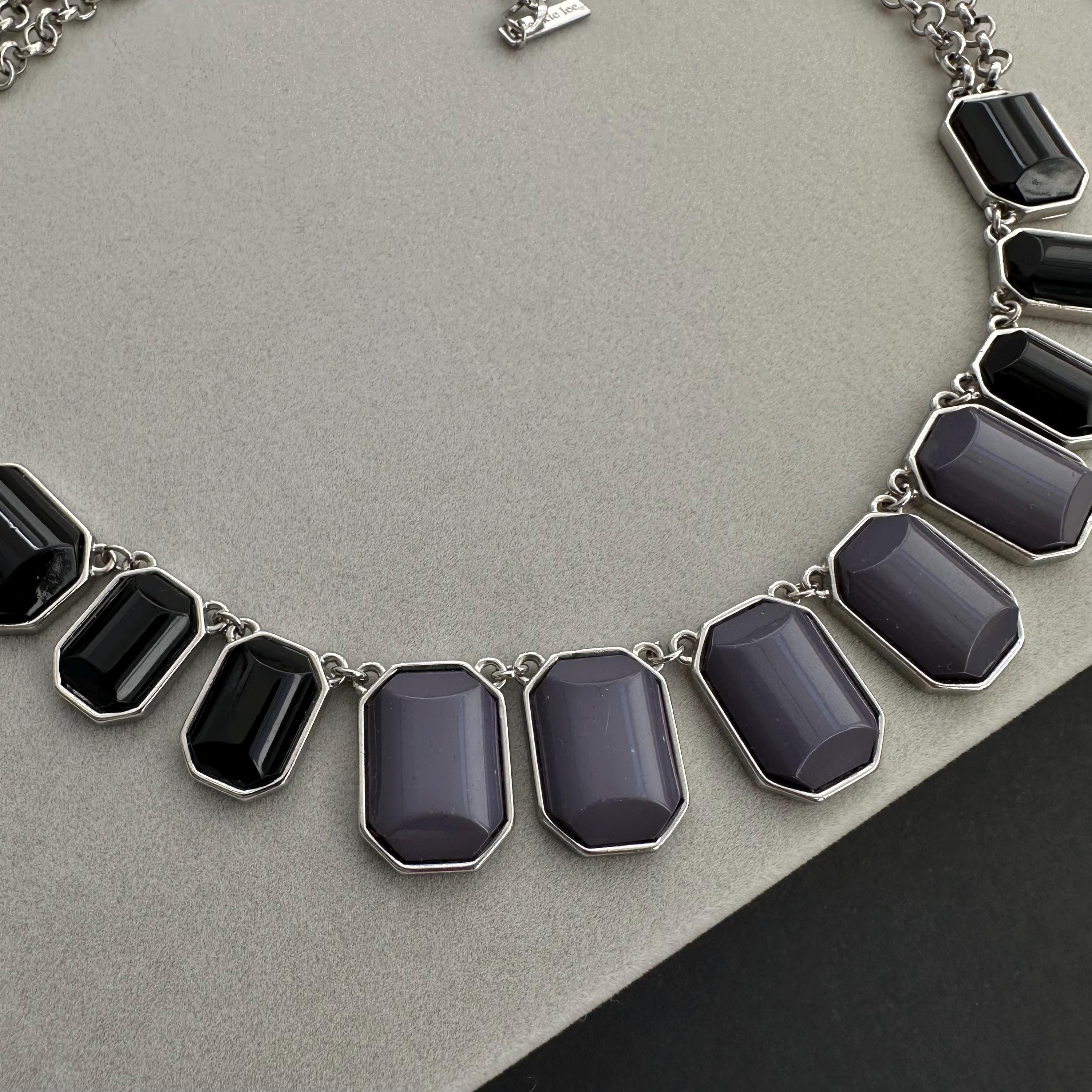 Vintage Cookie Lee black & gray necklace