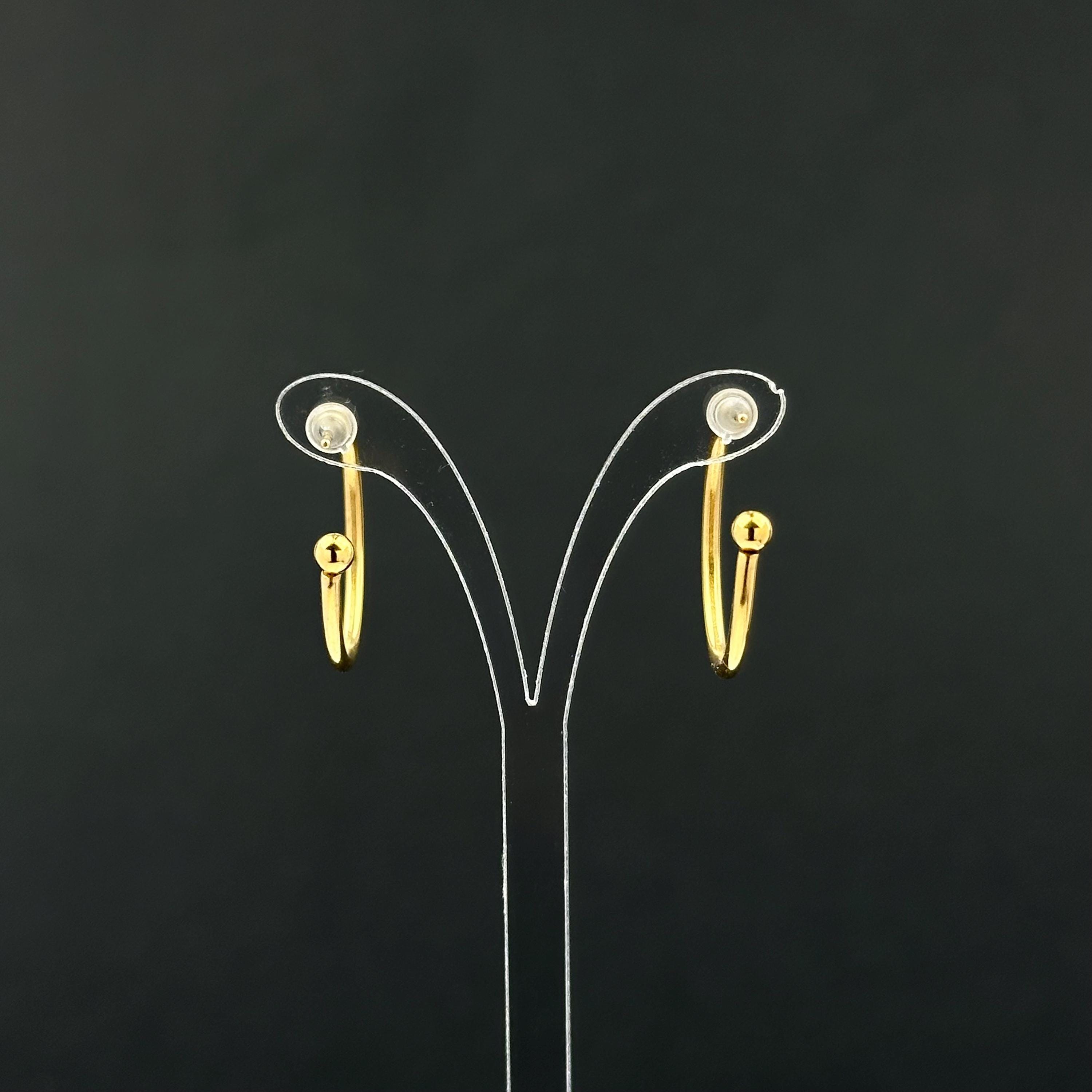 Vintage gold tone minimalist hoop earrings