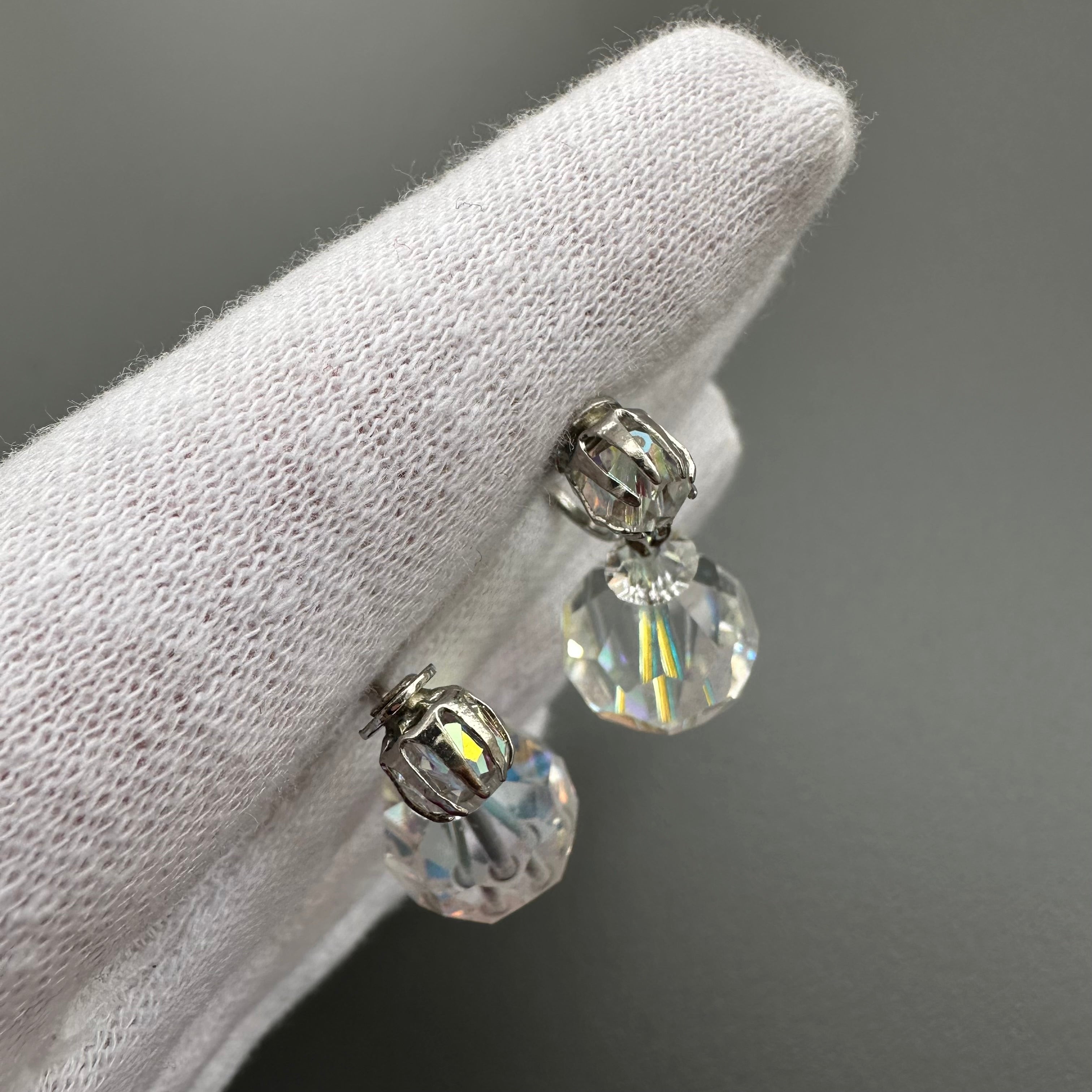 Vintage Laguna crystal drop clip-on earrings