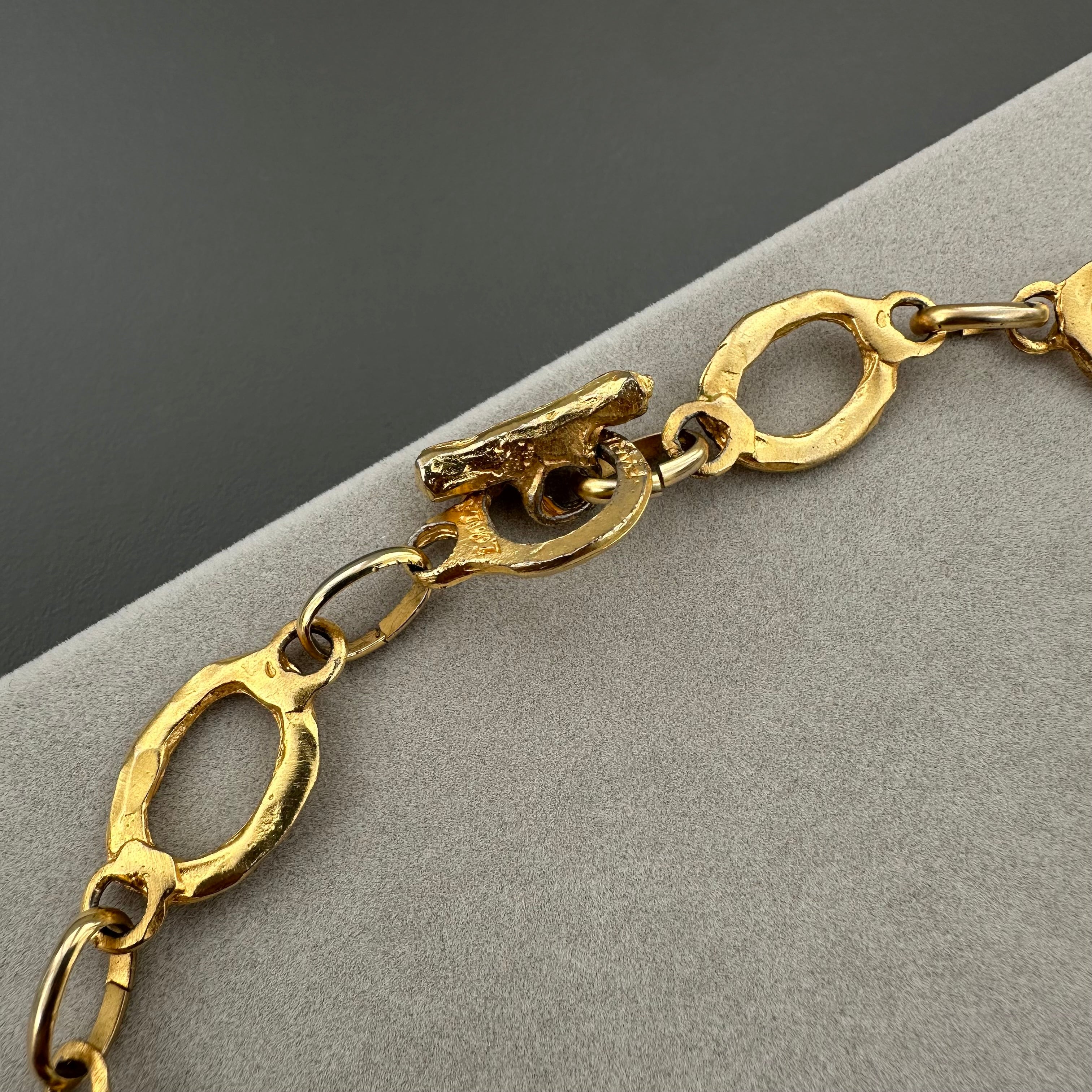 Vintage LOOLA PARIS gold-tone and black necklace