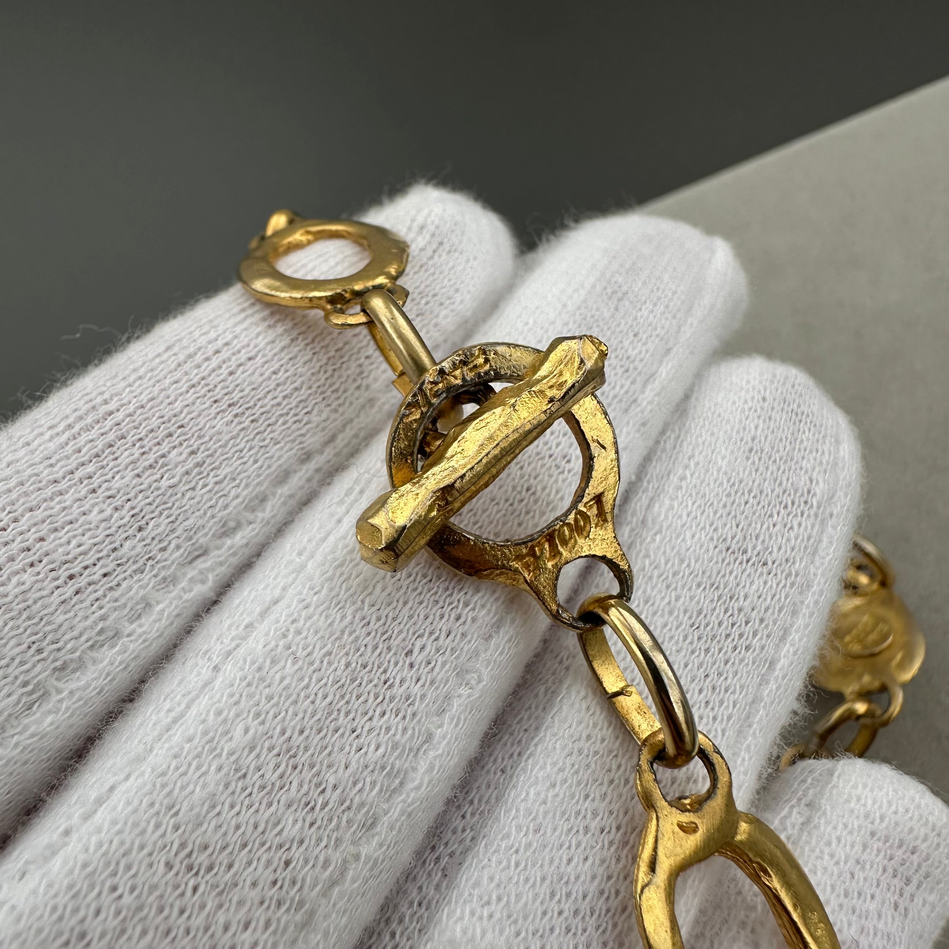 Vintage LOOLA PARIS gold-tone and black necklace