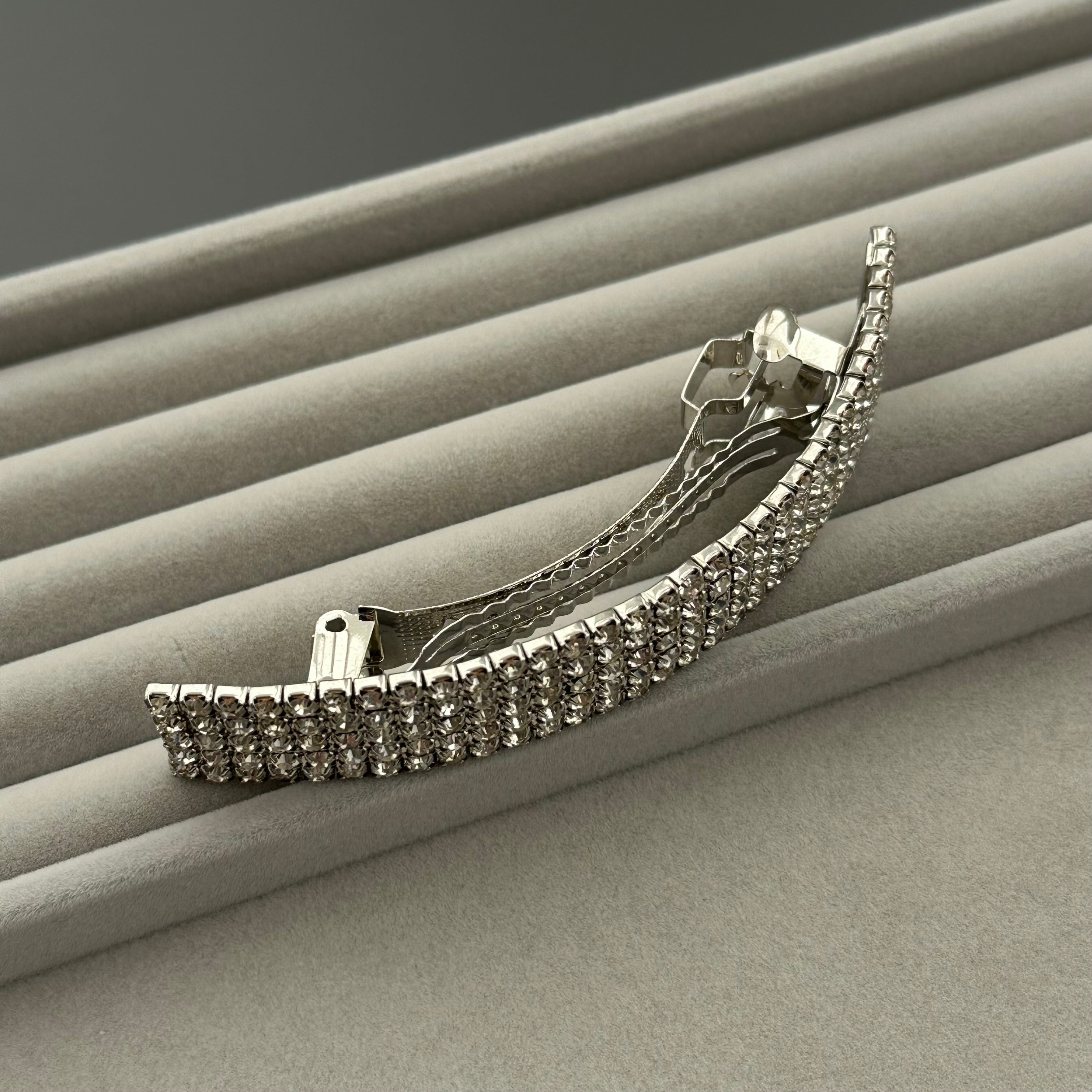 Vintage Senso Di Donna Silver-Tone rhinestone hair barrette