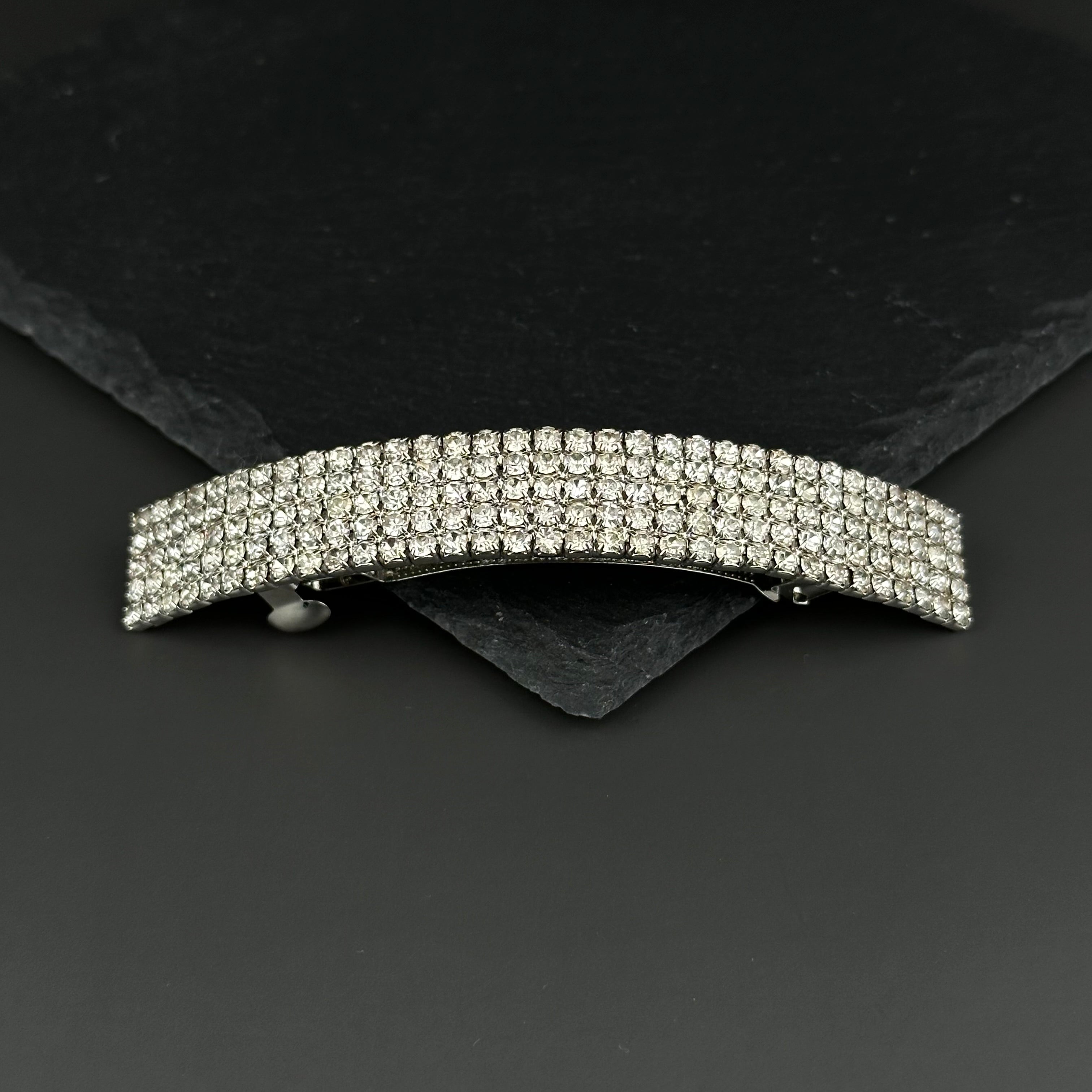 Vintage Senso Di Donna Silver-Tone rhinestone hair barrette