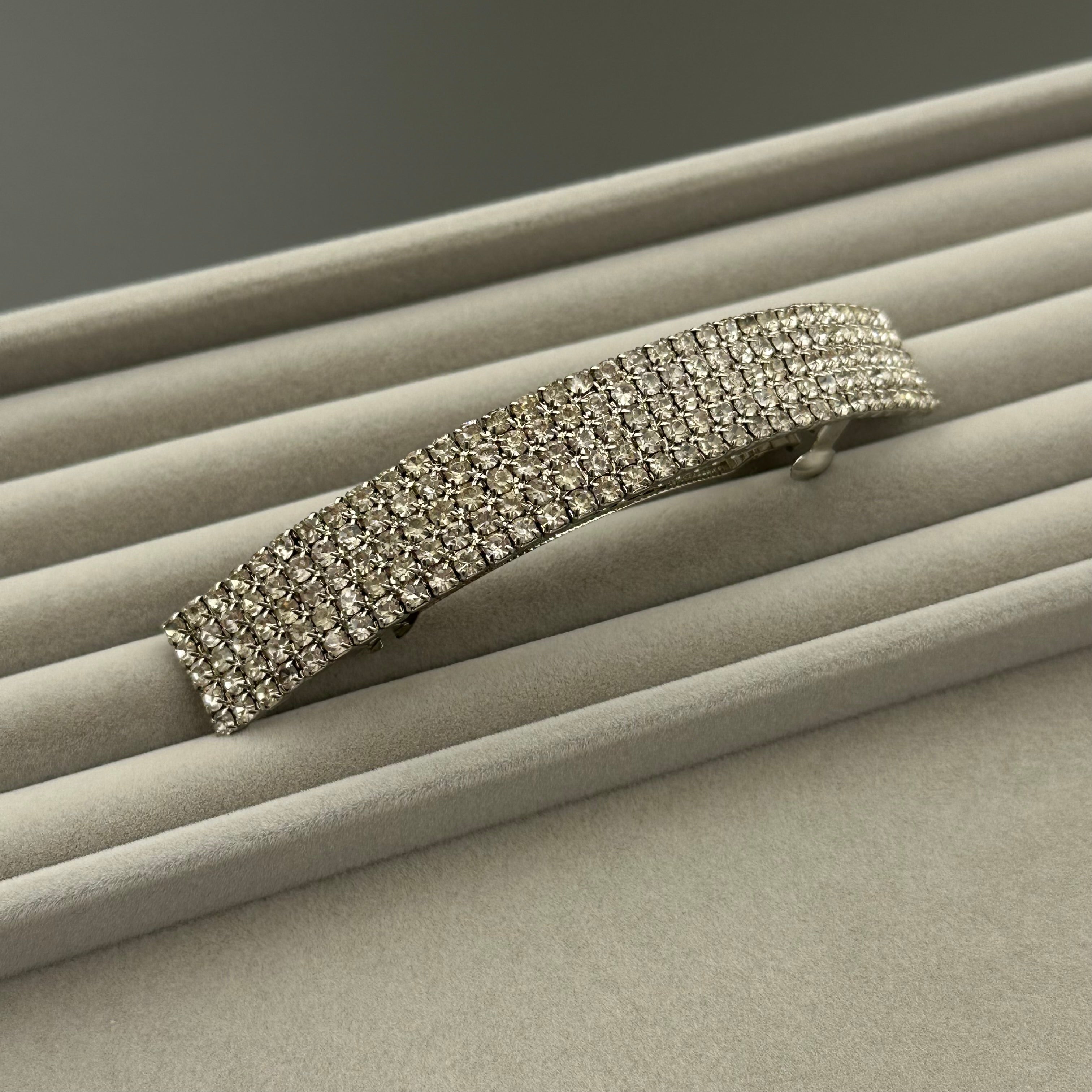 Vintage Senso Di Donna Silver-Tone rhinestone hair barrette