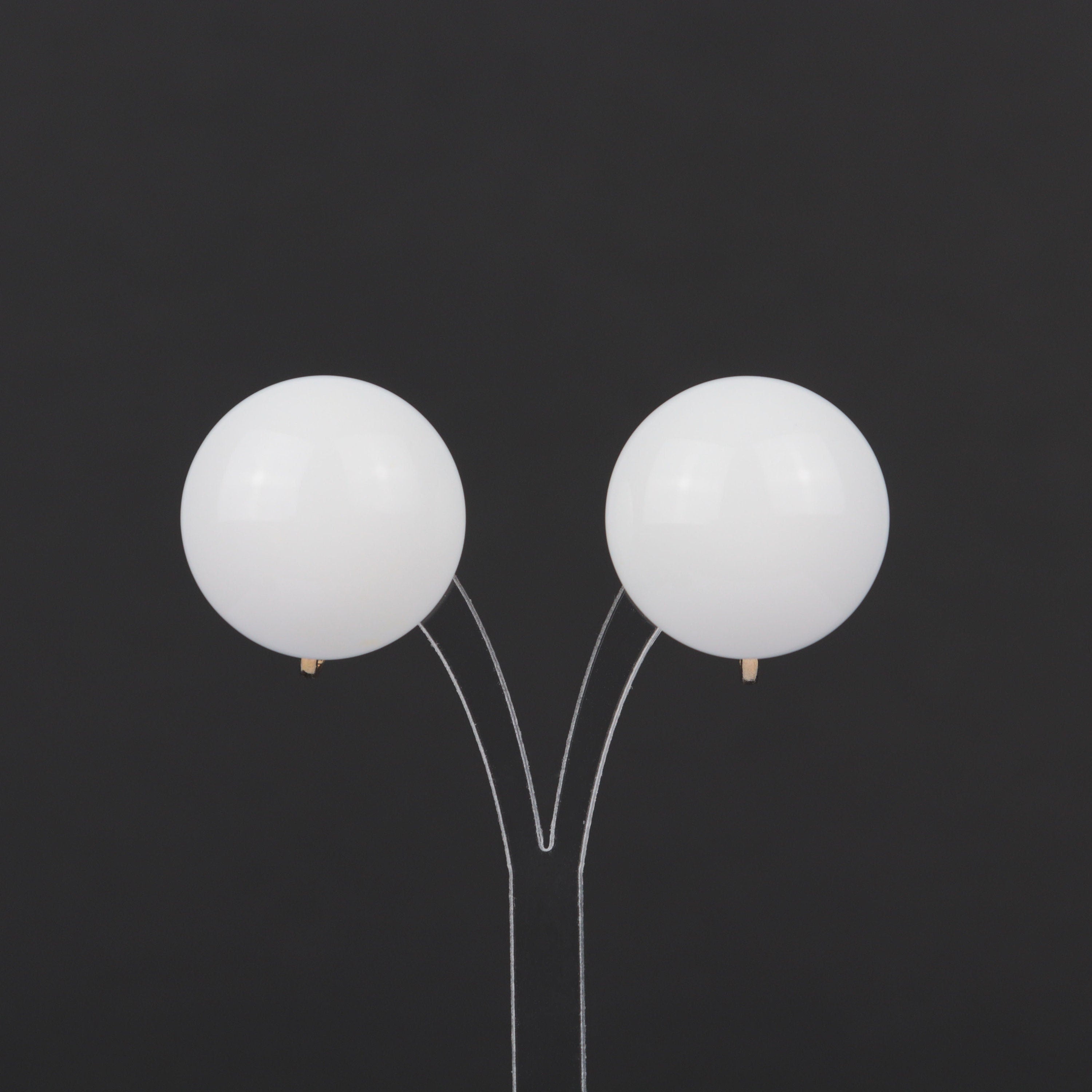 Vintage white plastic circle screw back earrings