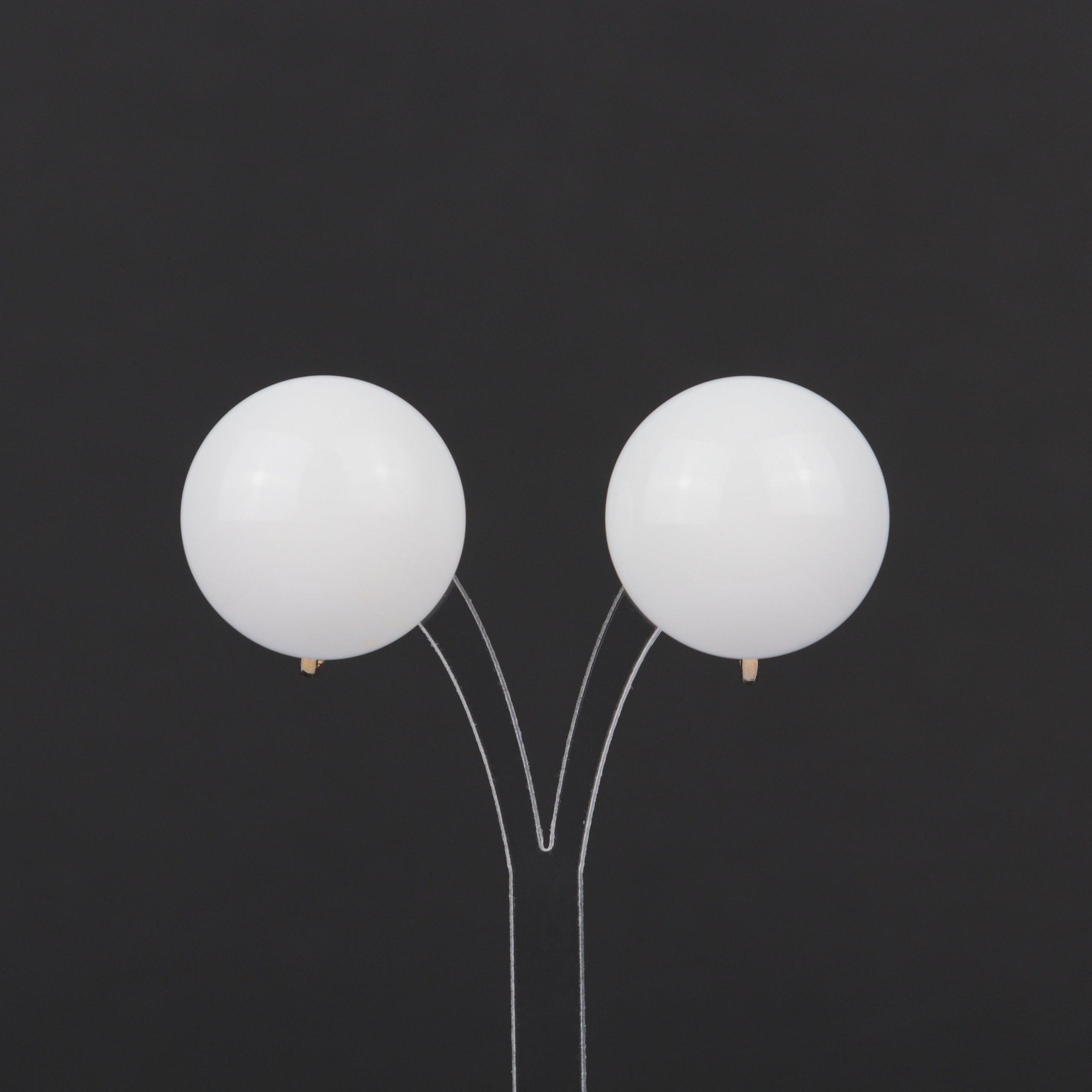 Vintage white plastic circle screw back earrings