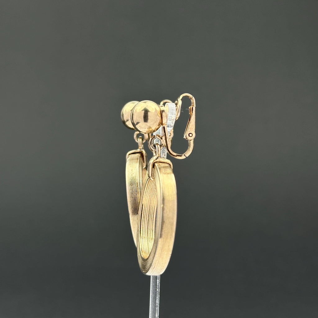 Vintage Bergere Gold Tone Door Knocker Clip On Earrings