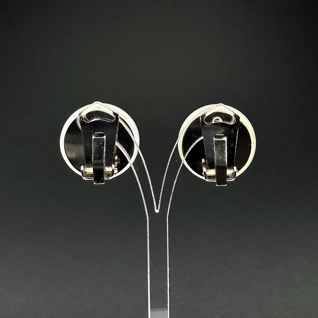 Vintage Clear Glass Clip-On Earrings, Minimalist Retro Jewelry