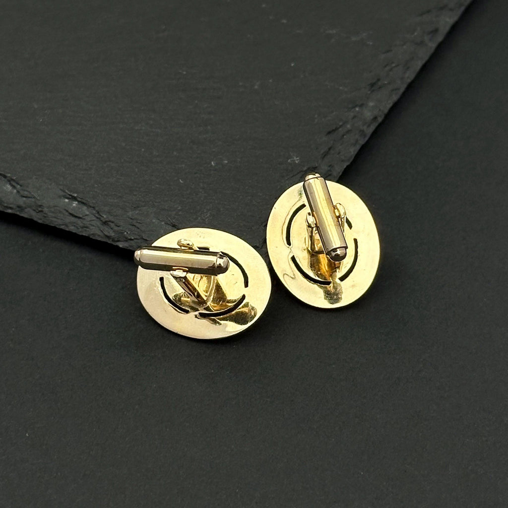 Vintage Dante gold-tone and red cat’s rye cabochons cufflinks