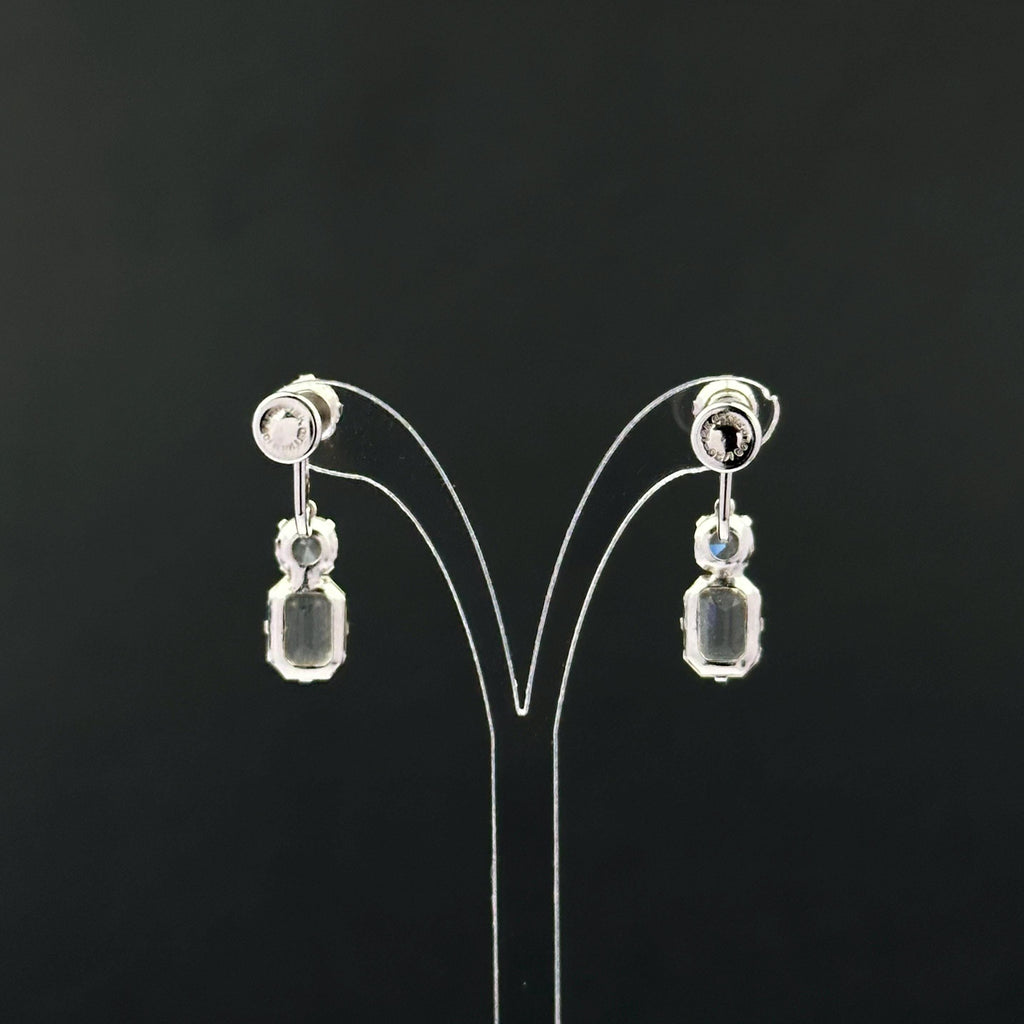 Vintage silver tone 12K gold filled and rhinestone screw-back earrings