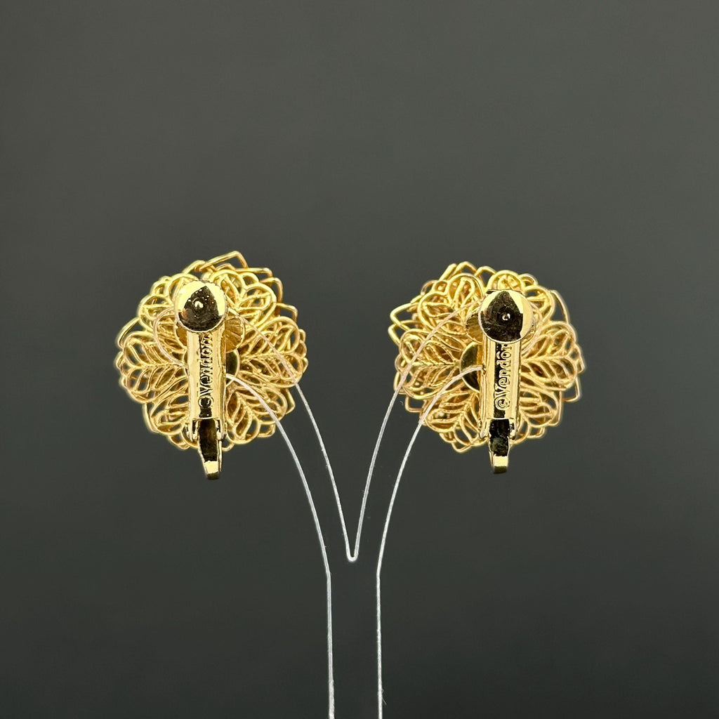 Vintage Vendome gold tone and rhinestone clip-on earrings