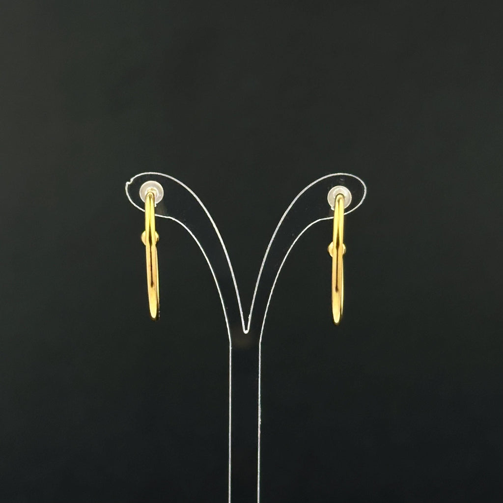 Vintage gold tone minimalist hoop earrings